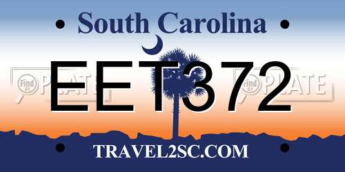 EET372 South Carolina License Plate