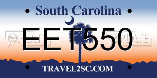 EET550 South Carolina License Plate