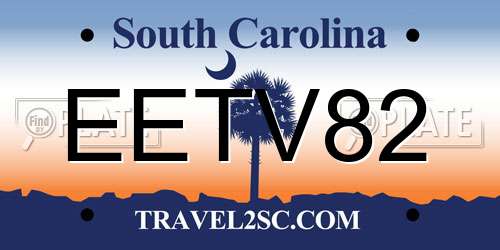 EETV82 South Carolina License Plate