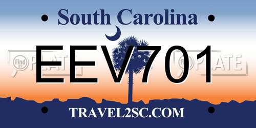 EEV701 South Carolina License Plate
