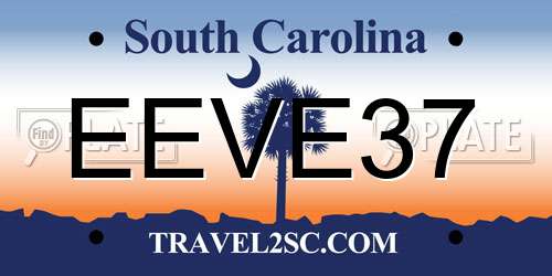 EEVE37 South Carolina License Plate