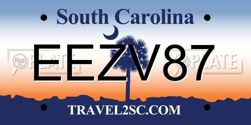 EEZV87 South Carolina License Plate