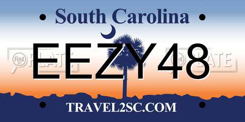 EEZY48 South Carolina License Plate