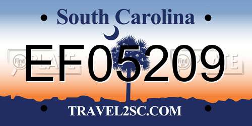 EF05209 South Carolina License Plate