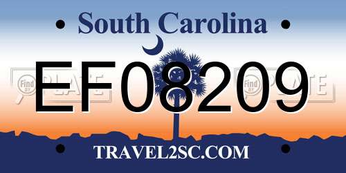 EF08209 South Carolina License Plate