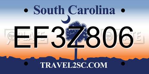 EF3Z806 South Carolina License Plate