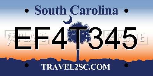 EF4T345 South Carolina License Plate