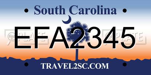 EFA2345 South Carolina License Plate