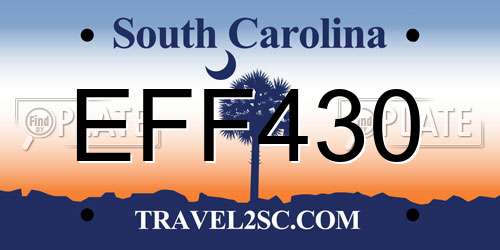 EFF430 South Carolina License Plate