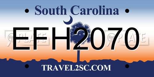 EFH2070 South Carolina License Plate