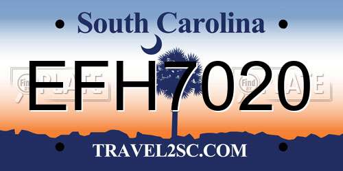 EFH7020 South Carolina License Plate