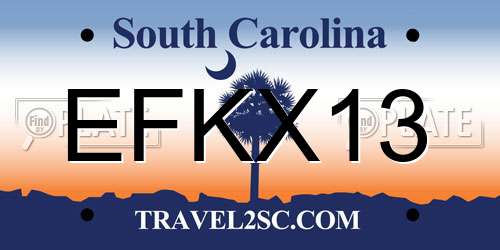 EFKX13 South Carolina License Plate