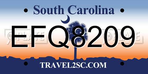 EFQ8209 South Carolina License Plate