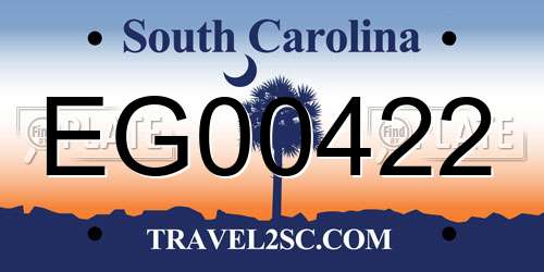 EG00422 South Carolina License Plate