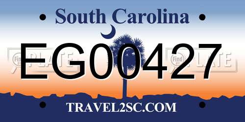EG00427 South Carolina License Plate