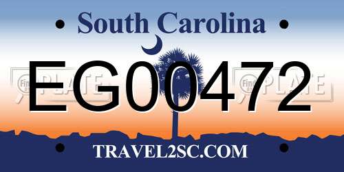EG00472 South Carolina License Plate
