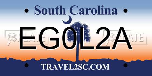 EG0L2A South Carolina License Plate