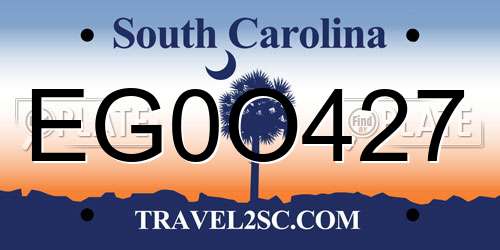 EG0O427 South Carolina License Plate