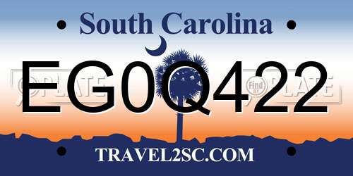 EG0Q422 South Carolina License Plate
