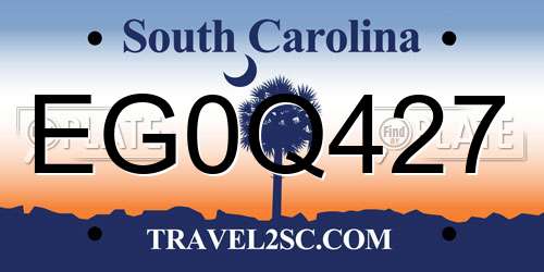 EG0Q427 South Carolina License Plate