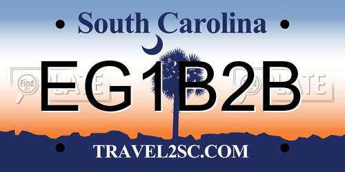 EG1B2B South Carolina License Plate