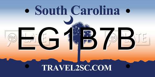 EG1B7B South Carolina License Plate