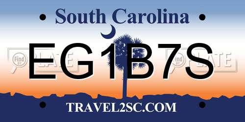 EG1B7S South Carolina License Plate