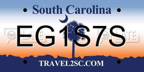 EG1S7S South Carolina License Plate