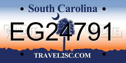 EG24791 South Carolina License Plate