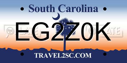 EG2Z0K South Carolina License Plate