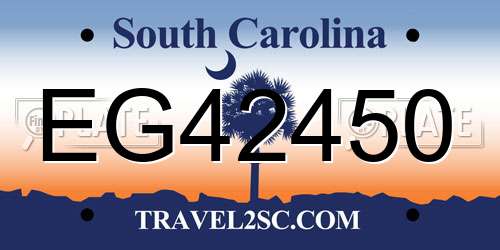EG42450 South Carolina License Plate