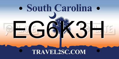 EG6K3H South Carolina License Plate