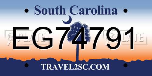 EG74791 South Carolina License Plate