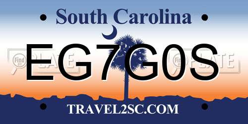 EG7G0S South Carolina License Plate