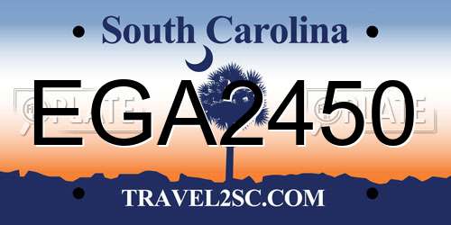 EGA2450 South Carolina License Plate
