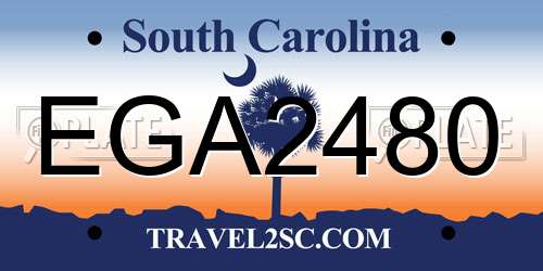 EGA2480 South Carolina License Plate