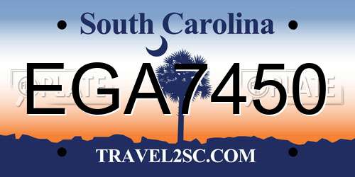EGA7450 South Carolina License Plate