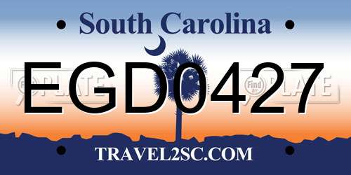 EGD0427 South Carolina License Plate