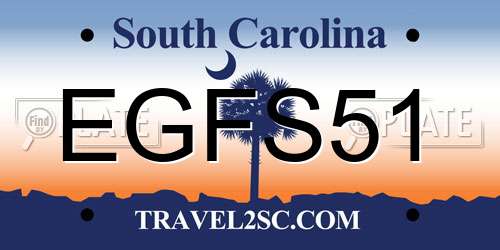 EGFS51 South Carolina License Plate