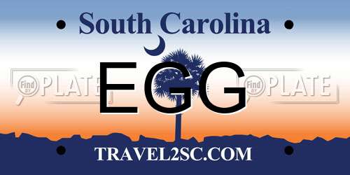 EGG South Carolina License Plate