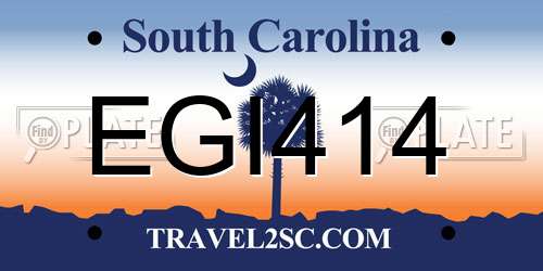 EGI414 South Carolina License Plate