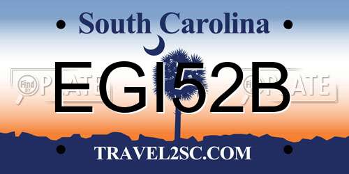 EGI52B South Carolina License Plate