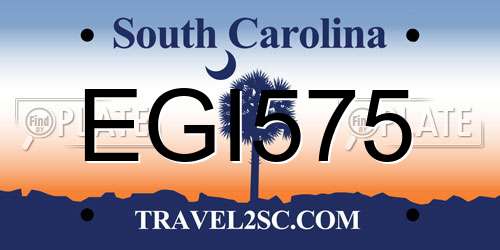 EGI575 South Carolina License Plate