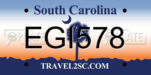 EGI578 South Carolina License Plate