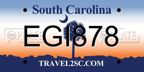 EGI878 South Carolina License Plate