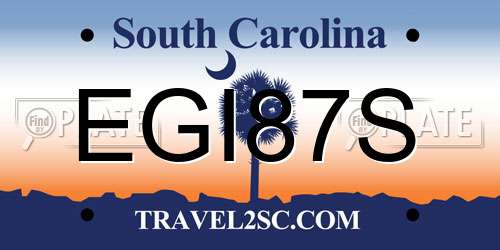 EGI87S South Carolina License Plate