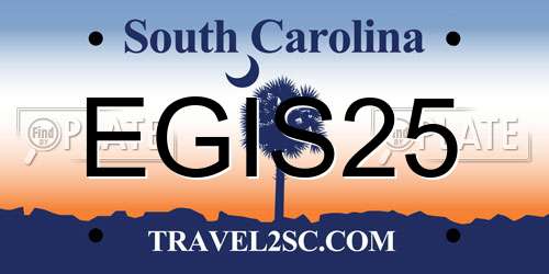 EGIS25 South Carolina License Plate