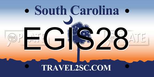 EGIS28 South Carolina License Plate