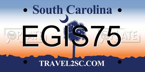 EGIS75 South Carolina License Plate
