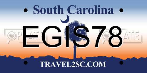 EGIS78 South Carolina License Plate